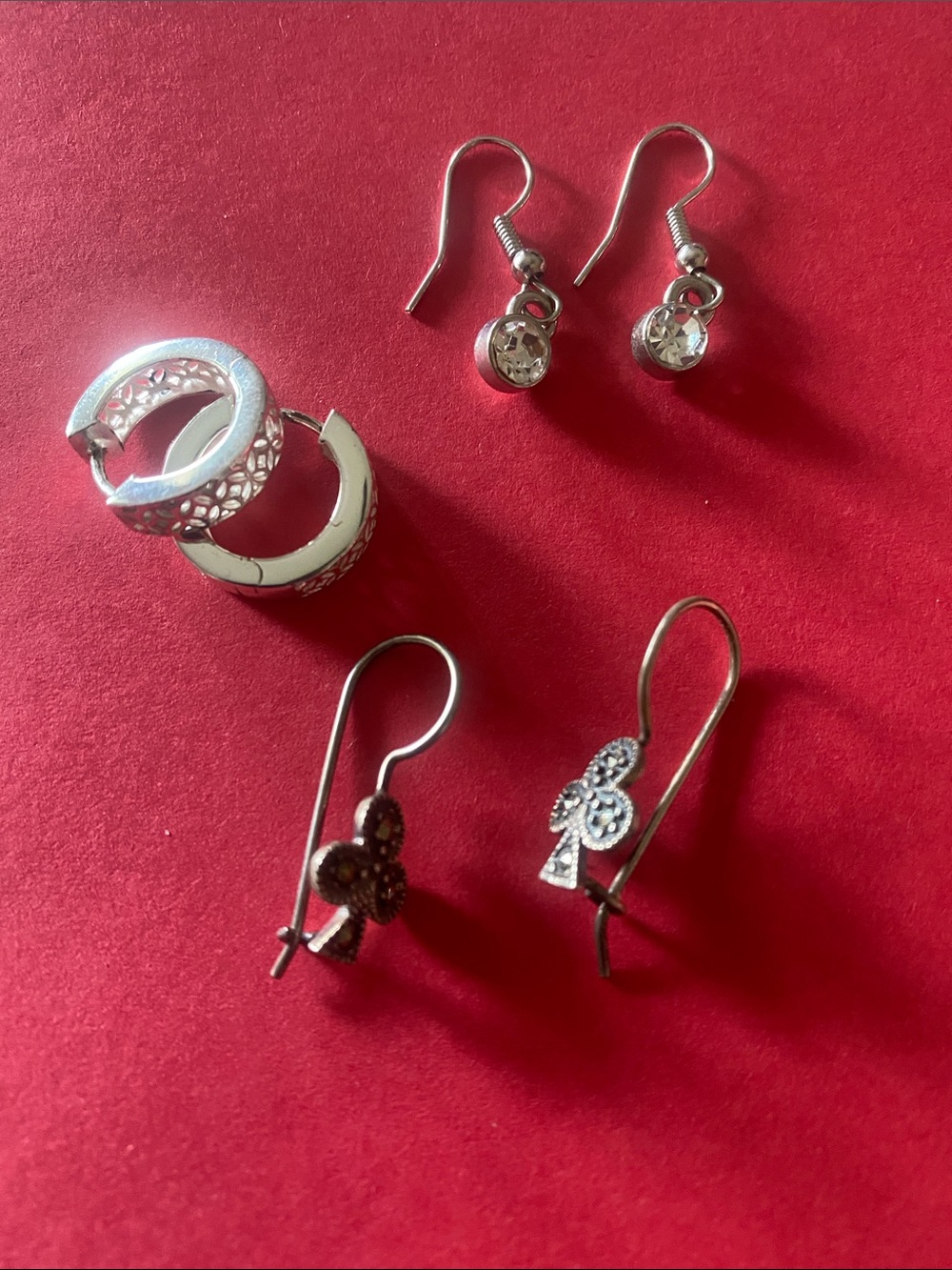Silver-Tone Mixed Earrings Set